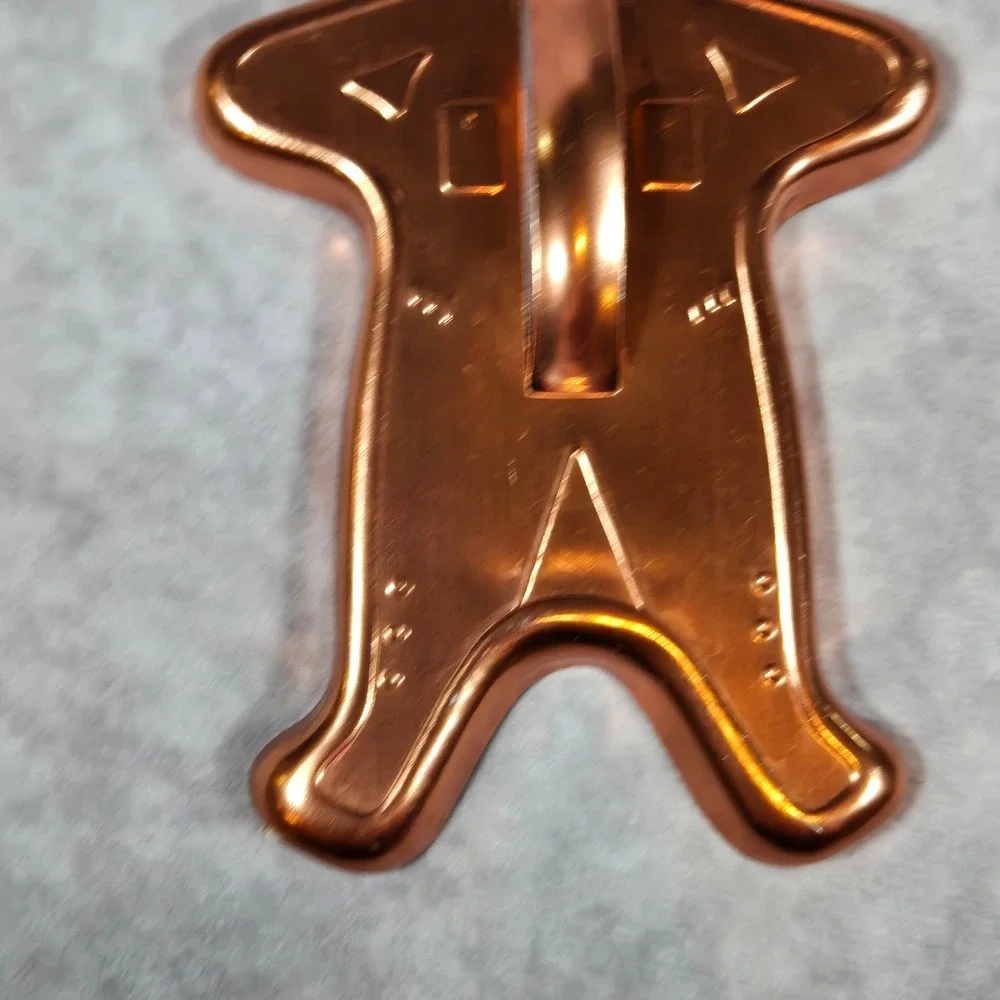 Vintage Aluminum Cookie Cutter Christmas Gingerbread‎ Man Gold Large 6